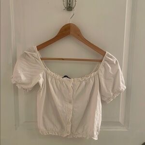 Brandy Melville cotton ruffle crop top